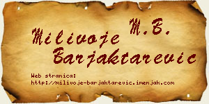 Milivoje Barjaktarević vizit kartica